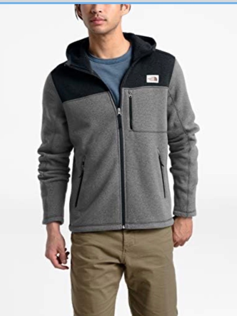 The North Face Gordon Lyons Full Zip Hoodie Jacket Gray and Black - XXL